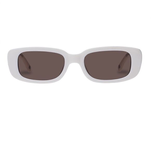 AIRE NWT Ceres V2 Rectangular Slim Sunglasses in Ivory White & Hazel Pink Tint - Picture 1 of 9